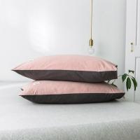 家柏饰(CORATED)全棉枕套一对装家用全棉单人学生宿舍整头48×74cm双人纯色枕头套