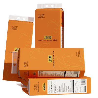 [挂式抽纸]织梦家用大包四层375抽 悬挂式抽纸 纸巾厕纸抽取式厕所卫生纸家庭装 母婴可用 4提箱装(送无痕挂钩*2)