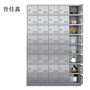誉佳鑫304不锈钢食堂带锁餐具柜40门碗柜钥匙锁1800*1200*300