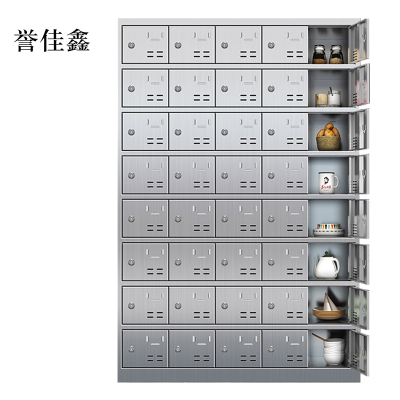 誉佳鑫304不锈钢食堂带锁餐具柜40门碗柜钥匙锁1800*1200*300