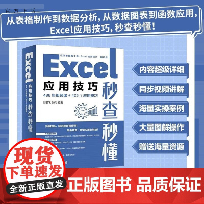 [正版新书]Excel应用技巧秒查秒懂(486集视频课+425个应用技巧) 裴鹏飞 张纯 清华大学出版社 Exce