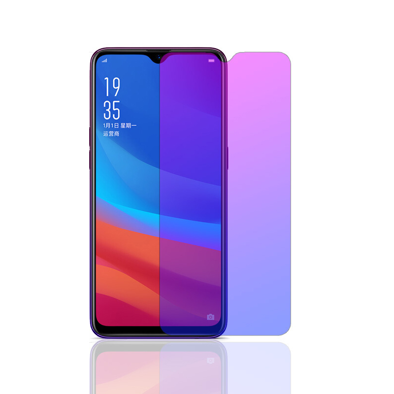 [送手机壳]轻万适用oppoa7钢化膜全屏a7玻璃贴膜抗蓝光高清透明防摔