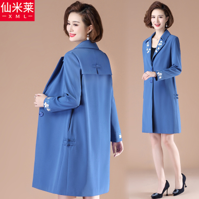 七斓妈妈秋装外套中长款洋气上衣服40岁50中老年女士大码高贵春秋风衣风衣