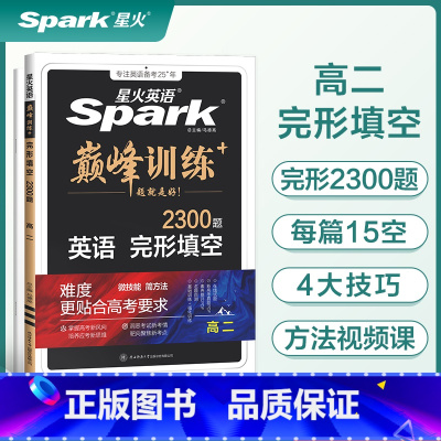 英语 高中二年级 [正版]英语高中英语2025新高考版高二英语必刷题完型填空2300题高二英语巅峰训练专项练习英语知识复