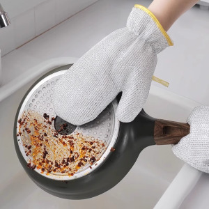 钢丝洗碗手套女厨房家务加厚防水不伤锅钢丝抹布刷锅神器