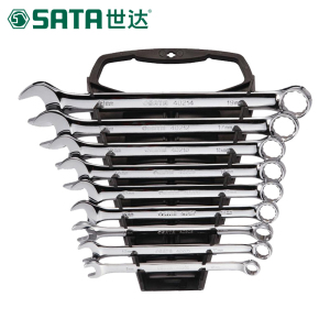 世达(SATA)9件全抛光两用扳手组套 梅花开口扳手组套 09020