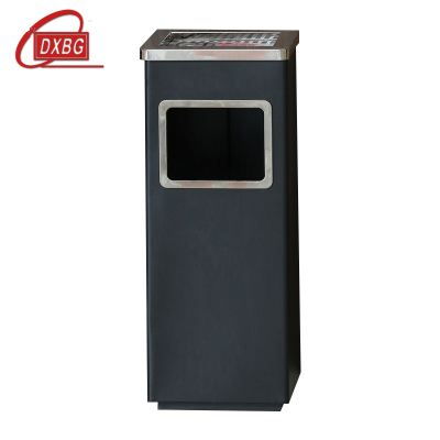 DXBG不锈钢垃圾桶烟蒂柱灭烟桶带烟灰缸室外电梯口立式 丽格正方形黑色