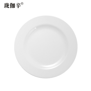 珑伽辛 耐高温密胺餐具圆平盘 自助餐盘 9英寸/个