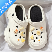 SUNTEK厚底洞洞鞋女款夏季外穿2023新款增高松糕时尚护士沙滩包头凉拖鞋