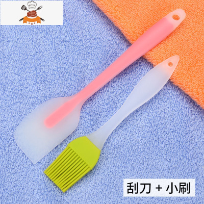 玻璃蒸糕辅食模具油刷工具套装不粘锅电饼铛刷子小号铲子炸串烙饼 敬平 小刮刀+小刷