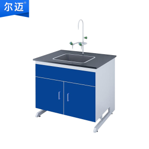 尔迈 实验台实验室工作台化验室操作台实验室全钢理化板台面钢木水槽台 带水龙头+水槽 每米