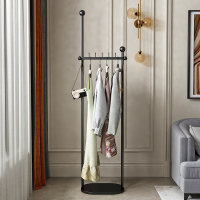 锦北 衣架落地卧室内衣帽架家用简易衣服架简约现代挂衣架创意 H黑色