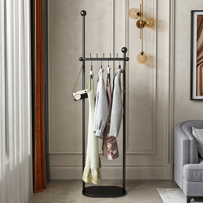 锦北 衣架落地卧室内衣帽架家用简易衣服架简约现代挂衣架创意 H黑色