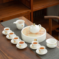 苏氏陶瓷(SUSHI CERAMICS)羊脂玉功夫茶具套装家用白瓷西施壶17件整套礼盒装