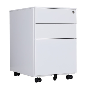 易企采 玉兰白三抽活动柜 移动矮柜抽屉柜桌下档案柜 50*39*60CM 单位:台