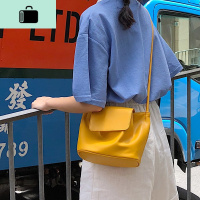 包包女2020新款斜挎包韩版个性小众设计迷你小挎包单肩软皮仙女包NEW LAKE 芒果黄女斜挎包