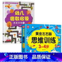 [全2册]3-4岁左右脑思维训练+数学逻辑思维训练 [正版]全套4册 左右脑思维训练2-3-4-5-6岁 幼儿全脑开发大