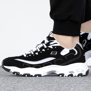 Skechers斯凯奇男鞋新款厚底复古熊猫鞋轻质缓震运动休闲鞋894129-WBK ZP