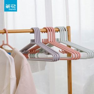 茶花吉祥衣架塑料家用大号成人46cm衣服撑子宽肩衣挂0731