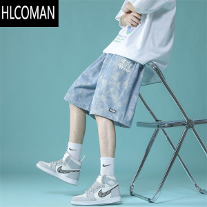 HLCOMAN夏季薄款扎染运动短裤男韩版潮流五分裤子ins潮牌高街宽松沙滩裤