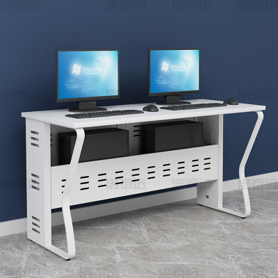 洛泰远 钢架电脑桌培训桌机房电脑桌学习桌课桌 双人位G款