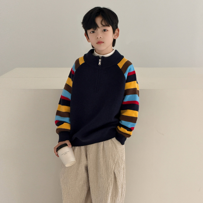 男童秋冬款毛衣加厚儿童冬季线衣新款大童装冬装针织衫上衣潮