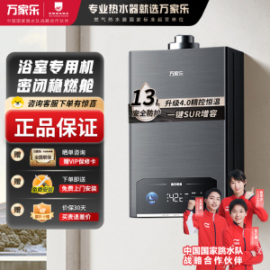万家乐平衡式燃气热水器13P5R1 全新升级4.0精控恒温 浴室开放厨房专用