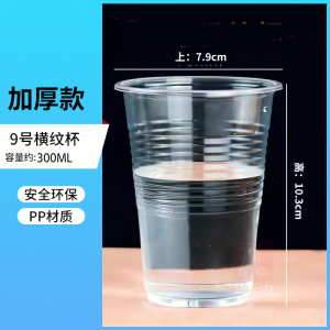 [补贴10%]一次性杯子塑料杯批发商用加厚家用多规格航空杯茶水杯整箱批发