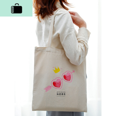 卡通帆布包女单肩大容量购物袋学生小清新折叠便携手提袋子NEW LAKE女士单肩包