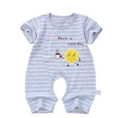 班得（BONGDR）婴儿连体衣纯棉夏季短袖薄款开裆儿衣服男女宝宝童睡哈衣爬服