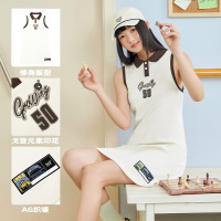 361°连衣裙夏季新款舒适透气冰感连衣裙学院风运动服中长款裙子女