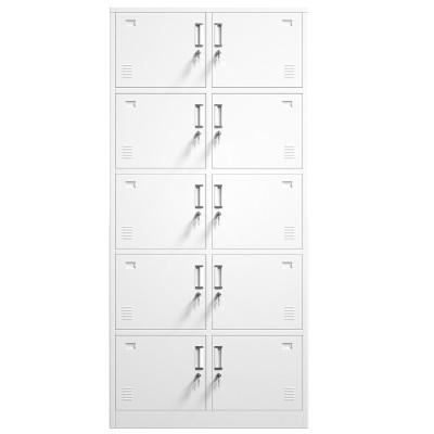 豫双伟 十门更衣柜宿舍多门带锁铁皮柜子钢制衣柜