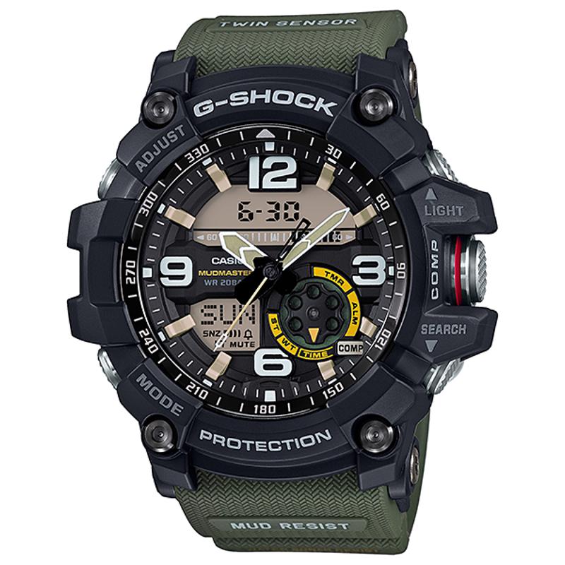 CASIO 卡西欧男士日韩风格运动腕表 经典绿黑色防震设计