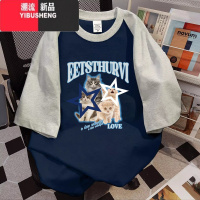 YIBUSHENG胖mm显瘦大码季上衣小个子韩版插肩慵懒风T恤女ins遮肚短袖