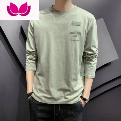 七斓长袖T恤男士2023新款韩版潮流打底上衣青少年百搭男装