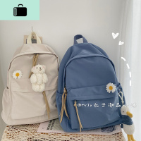 双肩包新款书包中学生日系简约百搭无印复古校园书包女韩版高中潮NEW LAKE