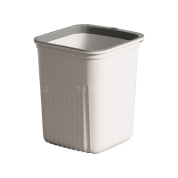 翌嘉YJ4122023 垃圾桶家用大容量客厅厕所卧室厨房宿舍办公室压圈纸篓 方形12L白色