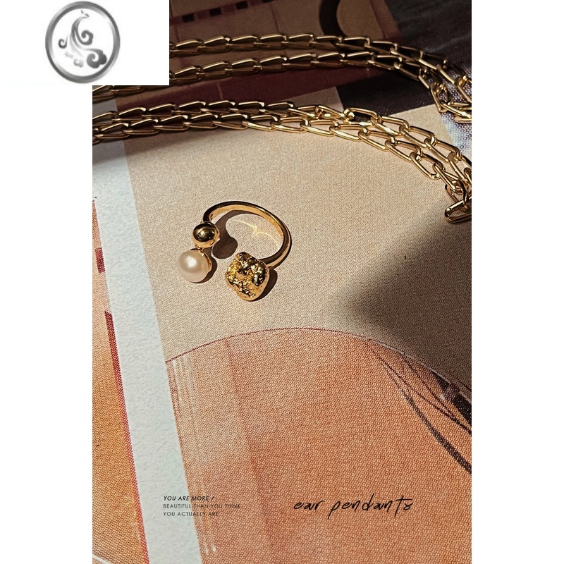 JiMi[香菇姐姐]小众不对称戒+欧美风熔岩戒指 高级设计款开口戒圈女