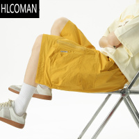 HLCOMAN美式多巴胺冰丝工装短裤男女夏季潮牌青少年大口袋休闲运动五分裤