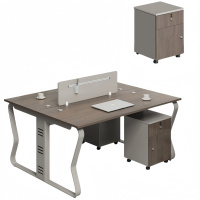 悦兴诚会议桌 双人位含柜120*120cm套