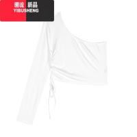 YIBUSHENG美式高街工装休闲裤女季宽松白色阔腿裤子辣妹显瘦低腰拖地长裤