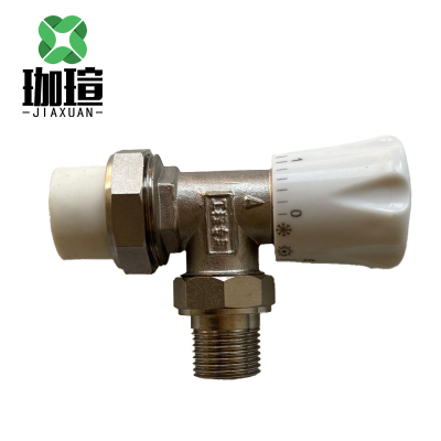 珈瑄 角式手动温控阀 暖气温控阀配件黄铜控温铝塑调温角阀小背篓温控阀 DN25 单位:个