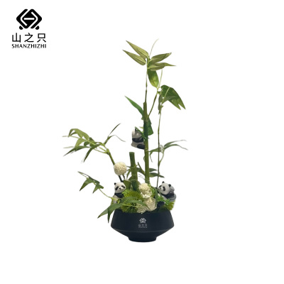 山之只 创意花艺熊猫爱竹 MZ0208 个
