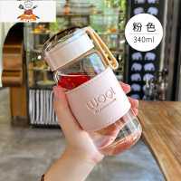 玻璃水杯夏季便携高颜值女款可爱ins风网红泡茶杯子带盖办公室男 敬平