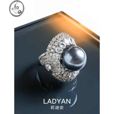 JiMi大溪地珍珠戒指大颗粒澳白高级感个性气质开口女2023年新款