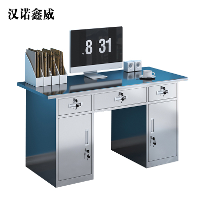 汉诺鑫威办公桌三斗二门[长1.4米] 201不锈钢