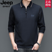 JEEP吉普青年中年男士秋季冬季新款长袖翻领商务青年T恤POLO衫