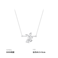 999纯银简约铃兰花吊坠项链女锁骨链小众设计个性创意轻奢送女朋友老婆情人节七夕生日礼物