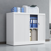 臻远ZY-WJGC-37卷门柜推拉门矮柜文件柜 纯白760高卷门柜