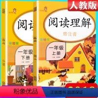 [正版]2021新版 一年级上册下册阅读理解彩版 2本全套小学一年级上册下册小学语文阅读理解专项同步训练题人教版汉字入